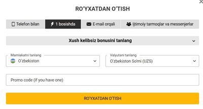 Qanday ro'yxatdan o'taman?